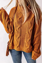 Cable Knit Handmade Turtleneck Sweater - Fashionfitz