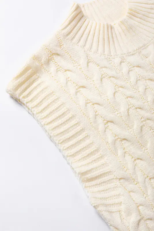 Cable knit high neck sweater vest | fashionfitz women’s wear