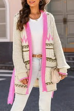Cable Knit Open Front Duster Cardigan - Fashionfitz