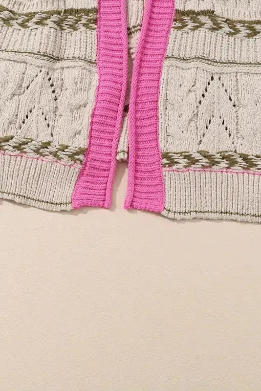 Cable Knit Open Front Duster Cardigan - Fashionfitz