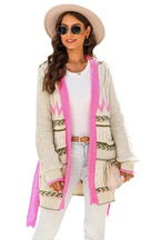Cable Knit Open Front Duster Cardigan - Fashionfitz