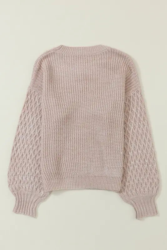 Cable knit sleeve drop shoulder sweater by fashionfitz