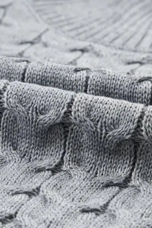 Cable Knit Turtleneck Batwing Sleeve Sweater - Fashionfitz