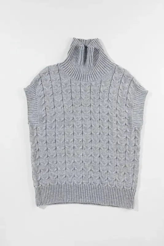 Cable Knit Turtleneck Batwing Sleeve Sweater - Fashionfitz