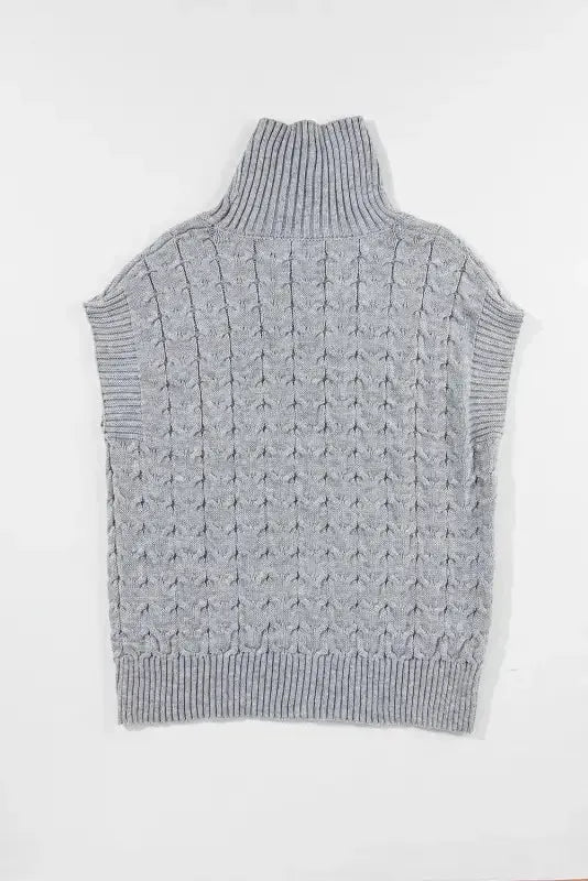 Cable Knit Turtleneck Batwing Sleeve Sweater - Fashionfitz