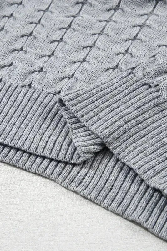 Cable Knit Turtleneck Batwing Sleeve Sweater - Fashionfitz