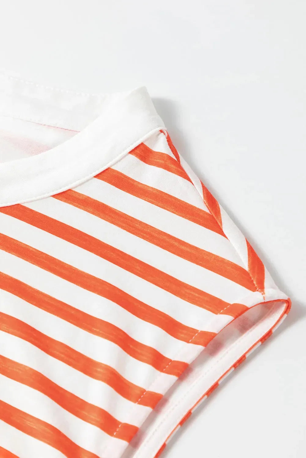 Oversized Sleeveless Wide Leg Jumpsuit - Orange Stripe - Fashionfitz