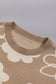 Camel floral drop shoulder ribbed trim sweater - sweaters & cardigans