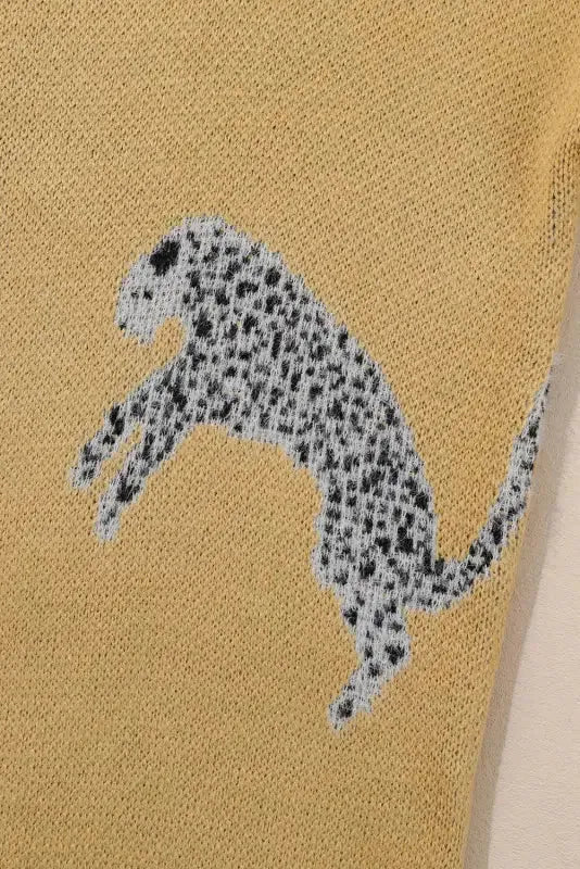 Camel Fuzzy Cheetah Sweater - Fashionfitz