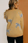 Camel fuzzy cheetah sweater - sweaters