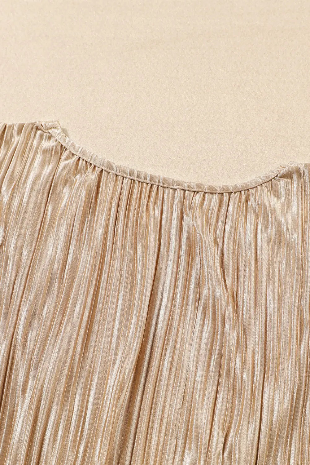 Camel pleated bell sleeve twist v neck cropped blouse - crop tops