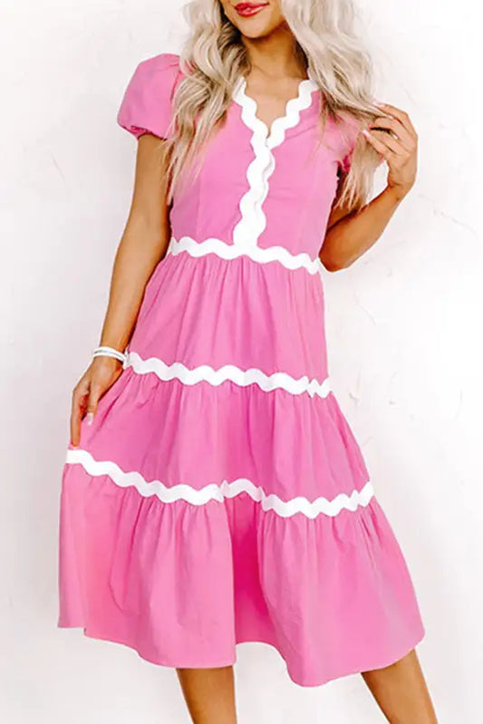 Candyfloss dreams midi dress - bonbon / s / 100% cotton - dresses