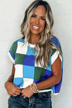 Cap Sleeve Sweater - Grapefruit Orange Color Block - Fashionfitz