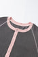 Long sleeve tops carbon grey textured contrast stitching