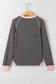 Long sleeve tops carbon grey textured contrast stitching