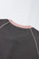 Long sleeve tops carbon grey textured contrast stitching