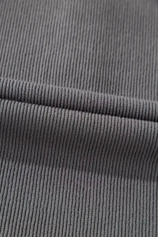 Long sleeve tops carbon grey textured contrast stitching