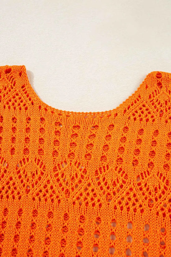 Carrot crochet scallop edge sweater | fashionfitz