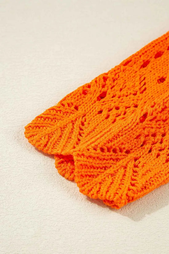 Carrot crochet scallop edge sweater | fashionfitz