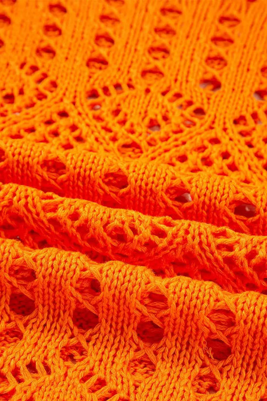 Carrot crochet scallop edge sweater | fashionfitz
