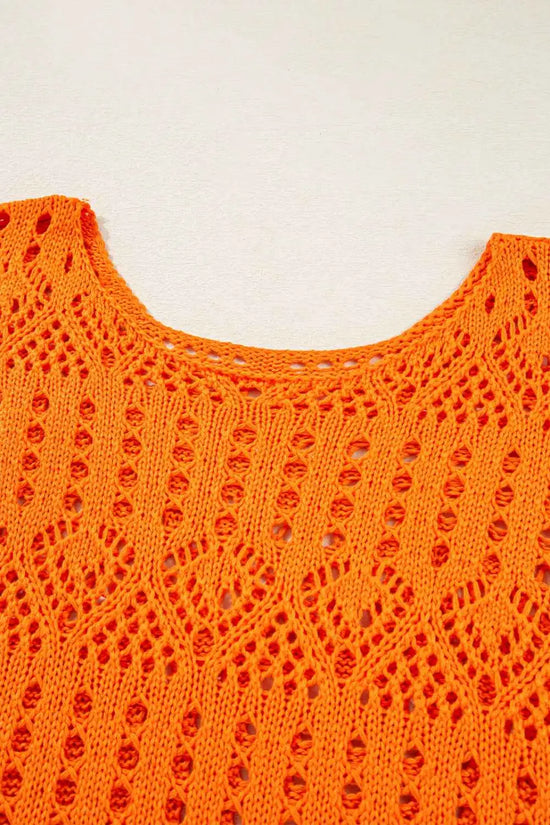 Carrot crochet scallop edge sweater | fashionfitz