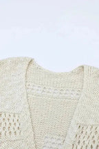 Casual Hollowed Knit Dolman Sleeve Cardigan - Fashionfitz