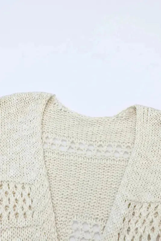 Casual Hollowed Knit Dolman Sleeve Cardigan - Fashionfitz