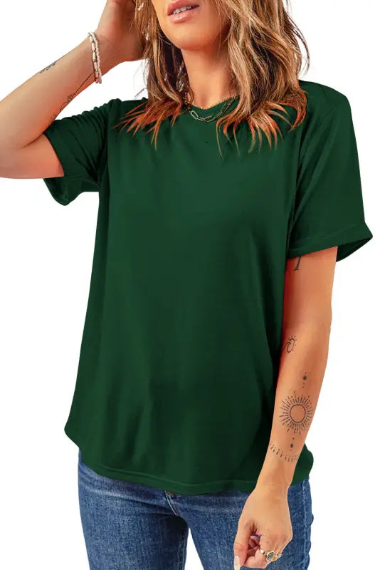 Casual plain crew neck tee | women’s t-shirts | fashionfitz