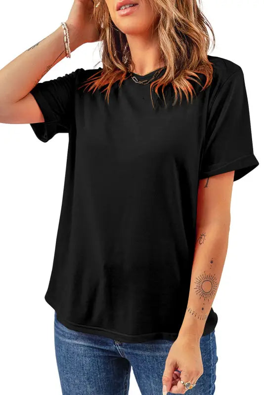 Casual plain crew neck tee | women’s t-shirts | fashionfitz