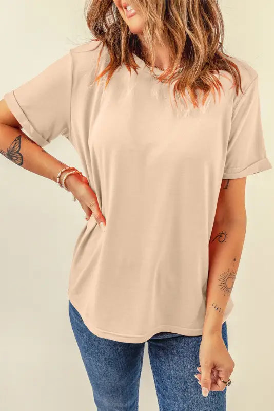 Casual plain crew neck tee | women’s t-shirts | fashionfitz