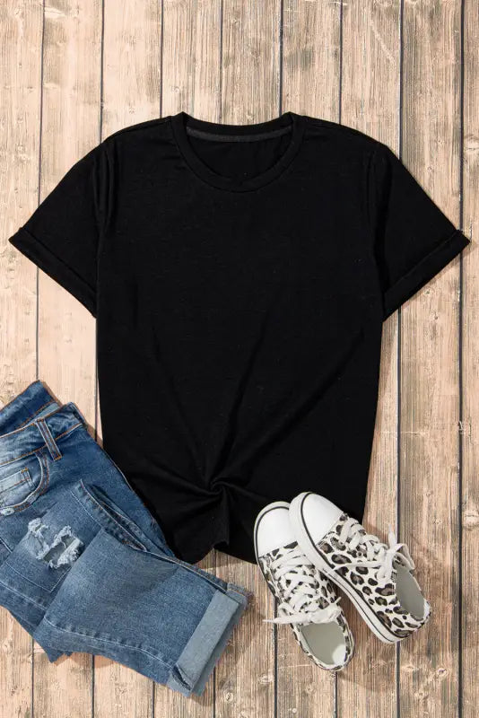 Casual plain crew neck tee | women’s t-shirts | fashionfitz