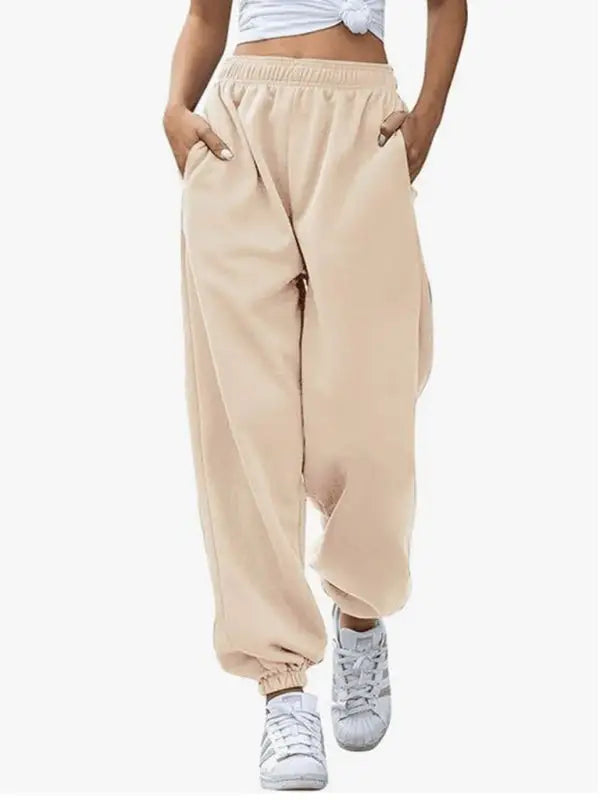 Casual sweatpants sports joggers - cream / s