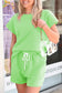 Casual tee and shorts co-ord set - light green / s / 95% polyester + 5% elastane - two piece short sets