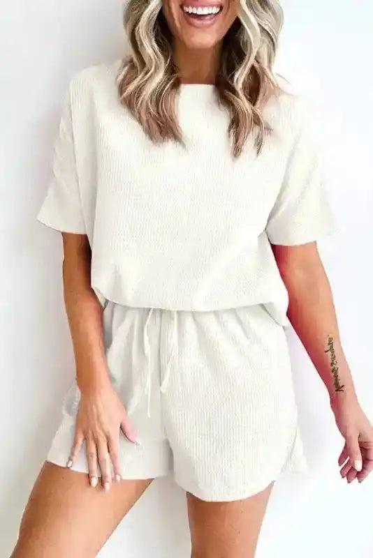 Casual Tee and Shorts Matching Set - Fashionfitz