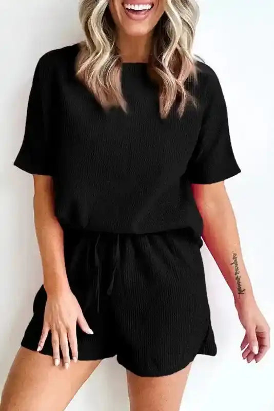 Casual Tee and Shorts Matching Set - Fashionfitz