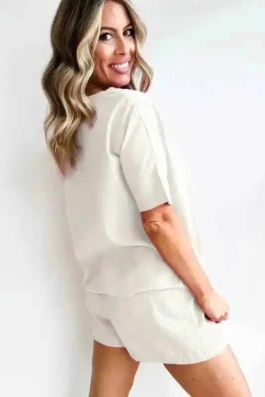 Casual Tee and Shorts Matching Set - Fashionfitz