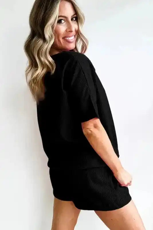 Casual Tee and Shorts Matching Set - Fashionfitz