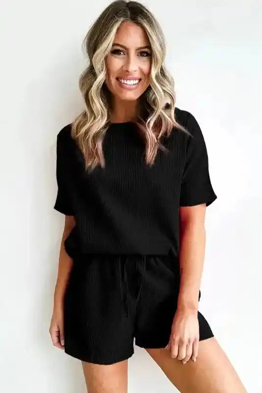 Casual Tee and Shorts Matching Set - Fashionfitz