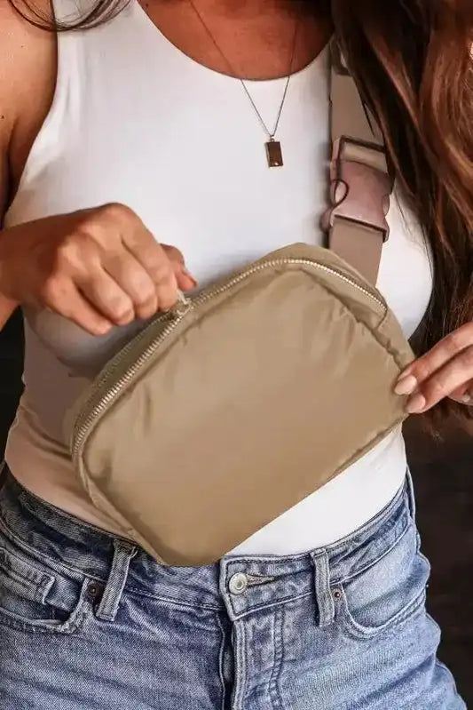 Casual Waterproof Zipped Crossbody Chest Bag 20*5*14cm - Fashionfitz