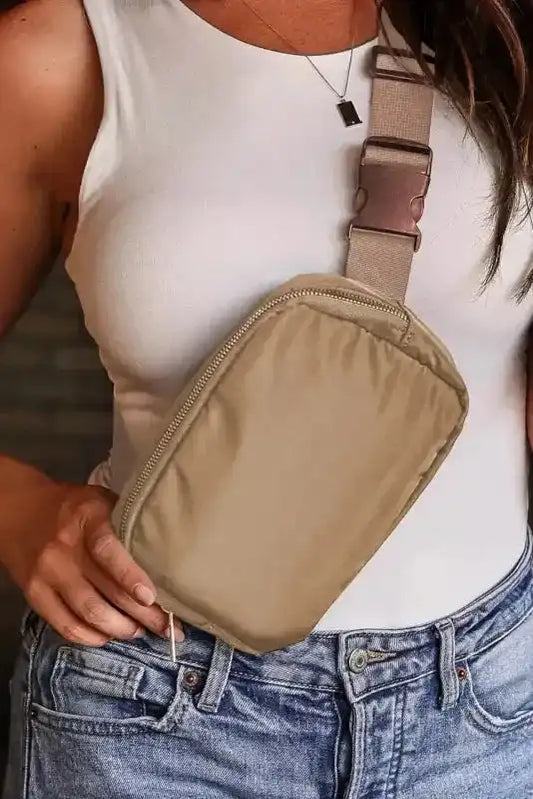 Casual Waterproof Zipped Crossbody Chest Bag 20*5*14cm - Fashionfitz