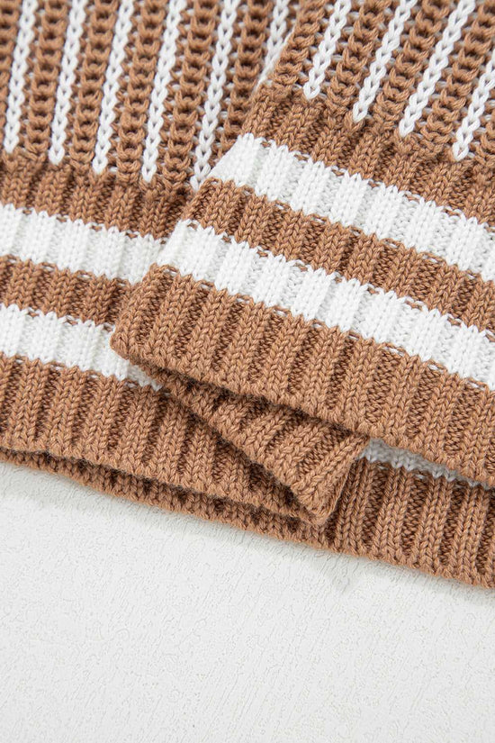 Loose Fit Striped Jumper – Two-Tone