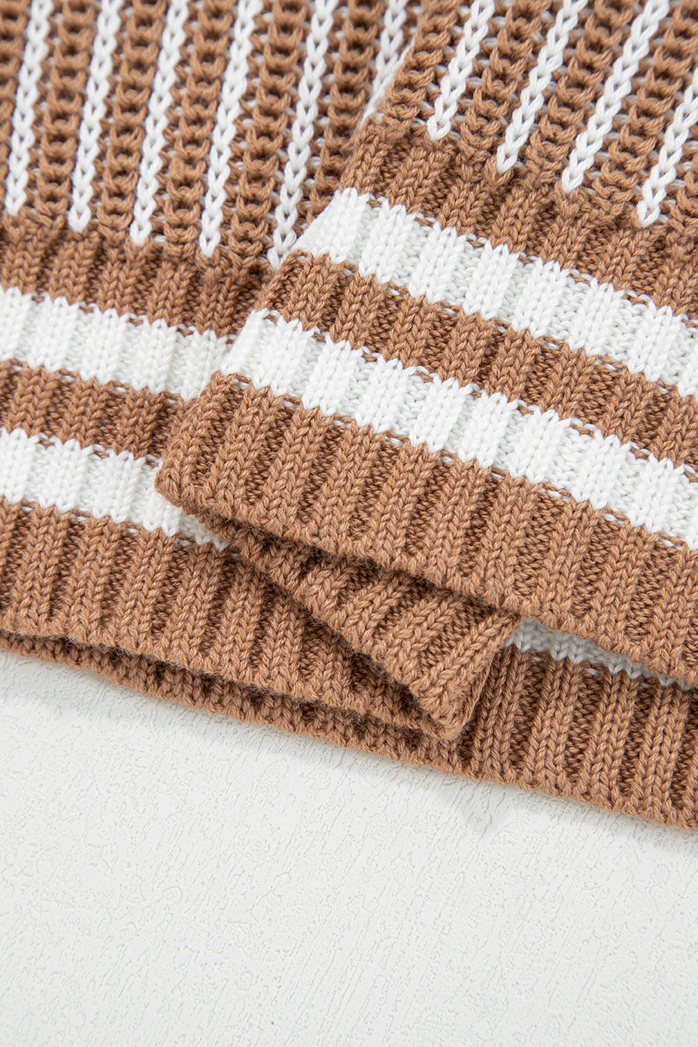 Loose Fit Striped Jumper – Two-Tone
