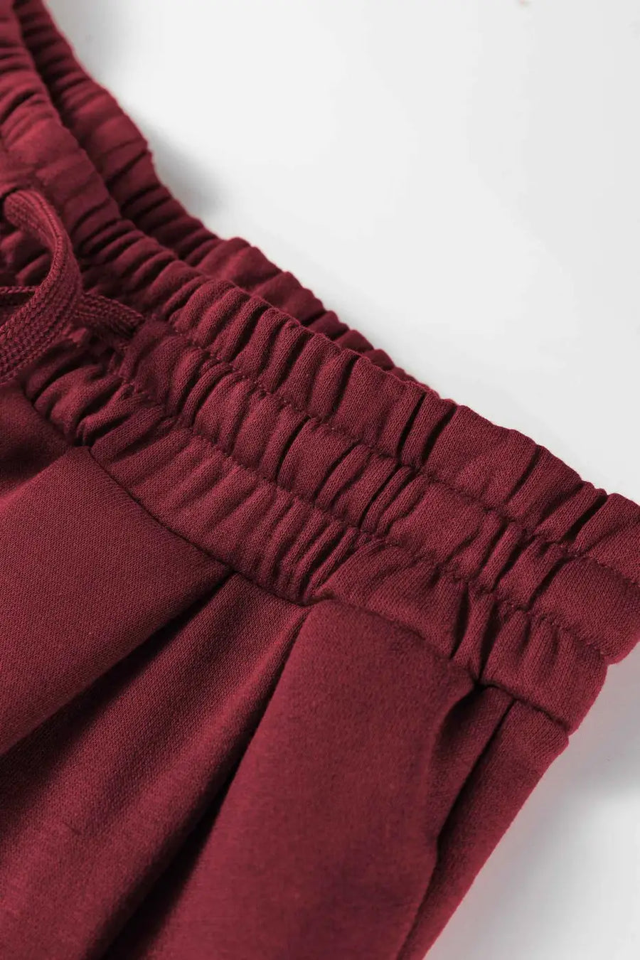 Co-ord knitted wide leg jogger with varsity stripes in burgundy