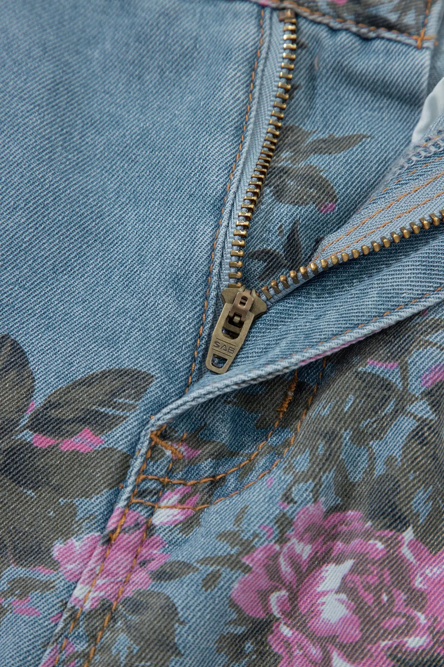 Garden Floral Print Low Rise Bootcut Denim Jeans