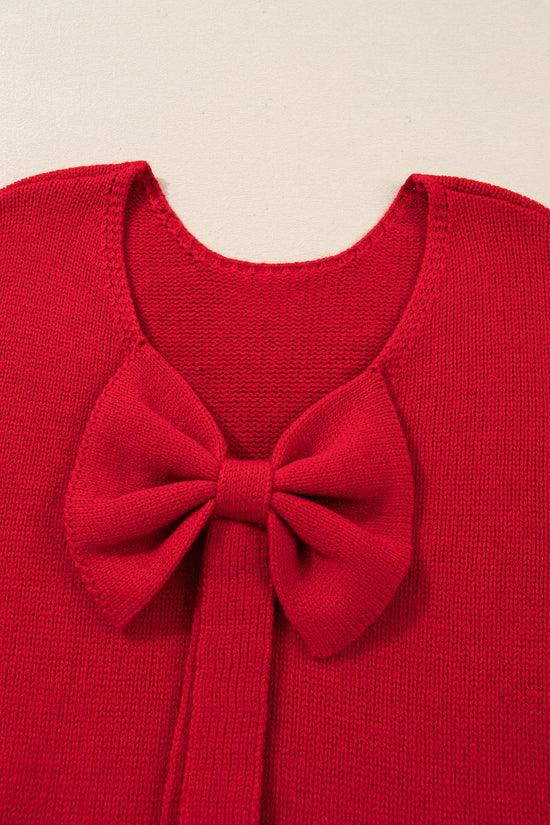 Festive Bow‑Back Backless Jumper