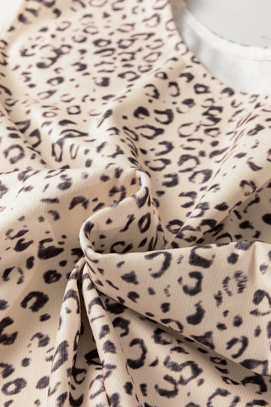 Apricot Leopard Knit Tank Top