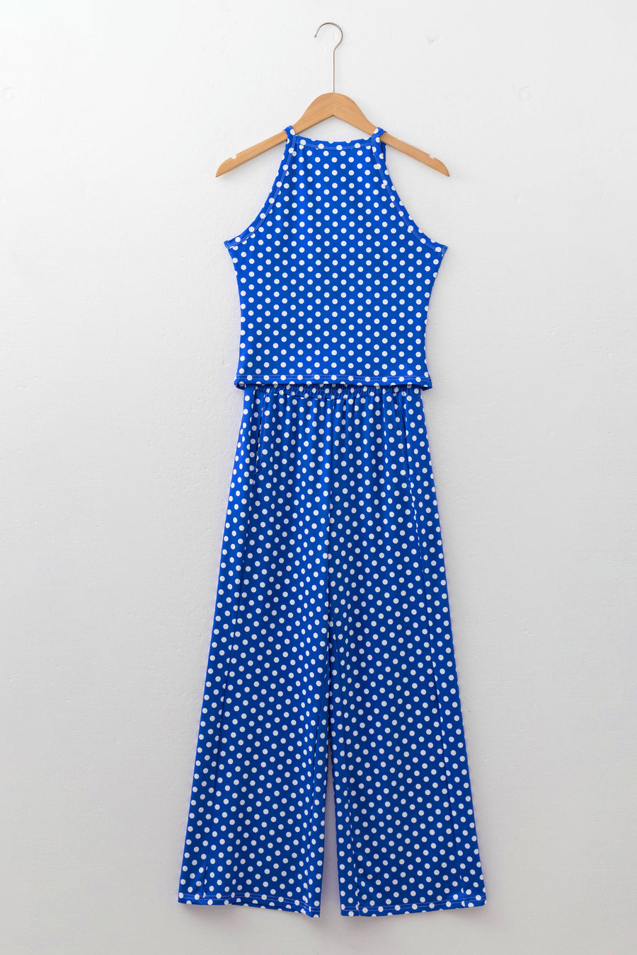 Polka Dot Slim Tank & Loose Pants Two-Piece Set Women UK