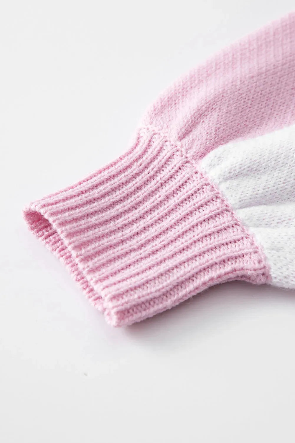 Pink Checkered Bishop Sleeve Sweater - Fashionfitz