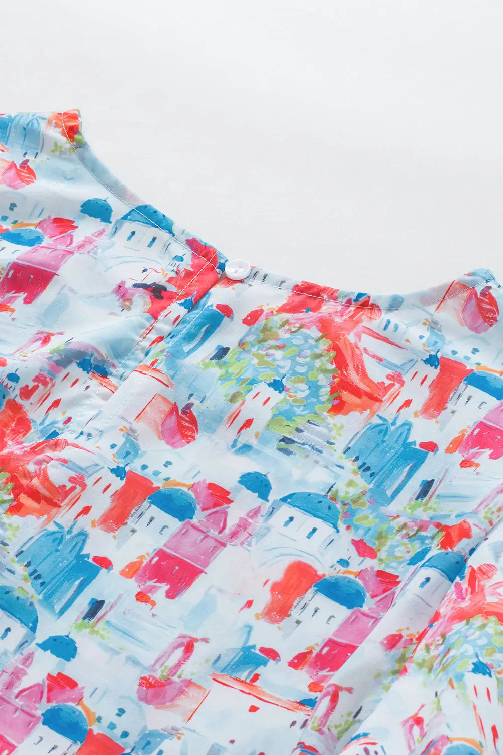 Sky blue parisian avenue babydoll top - women’s tunic blouse