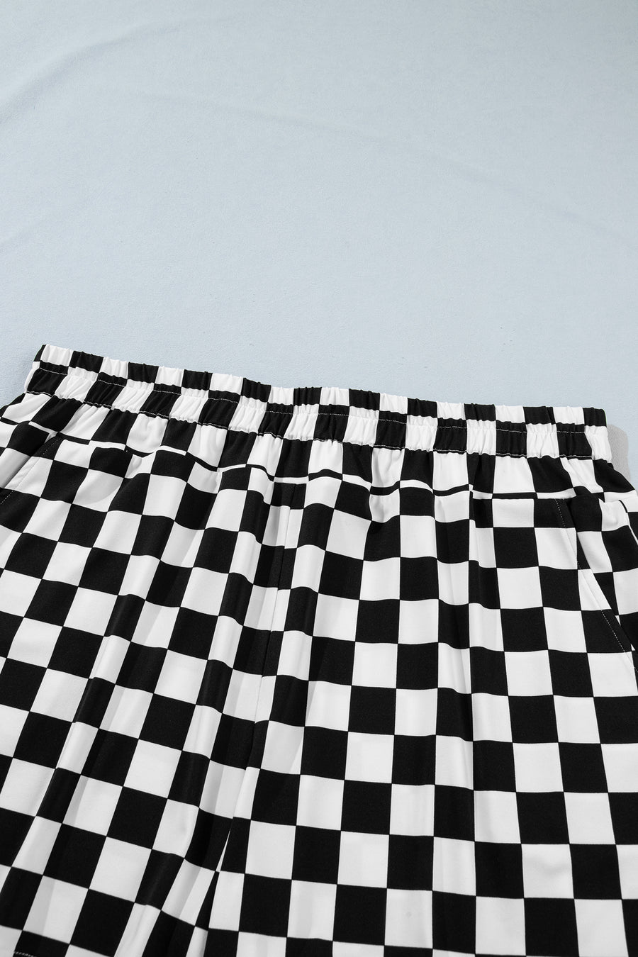 Checkered Athleisure Shorts Plus Size Women UK